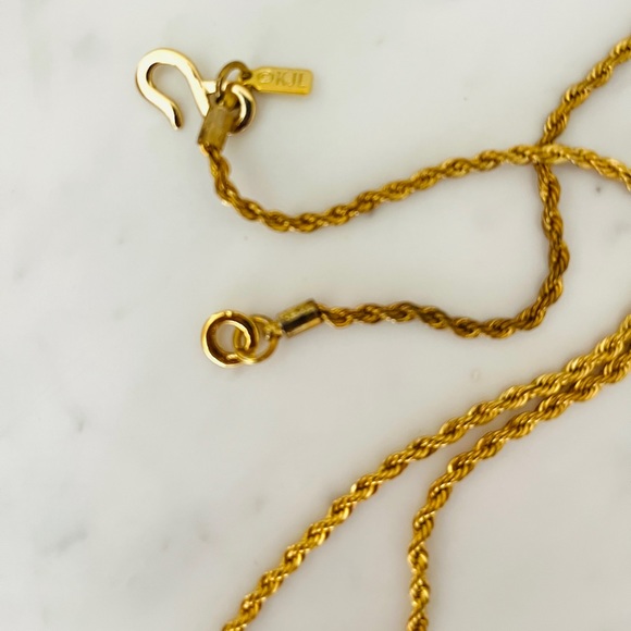 Kenneth Jay Lane Blue & Gold Snake Pendant Necklace Enamel & Golden Chain KJL - Picture 4 of 10